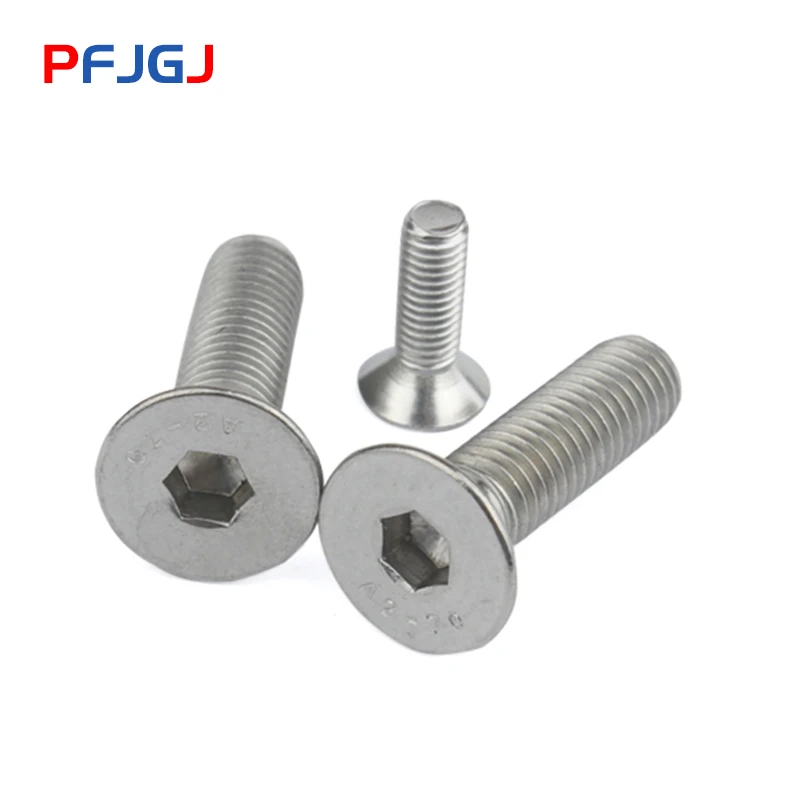 Peng Fa 50/20/10 шт. 10 шт. шестигранный ключ головка DIN7991 M3 M4 M5 M6 нержавеющая сталь 304 плоские винты с потайной шестигранной головкой