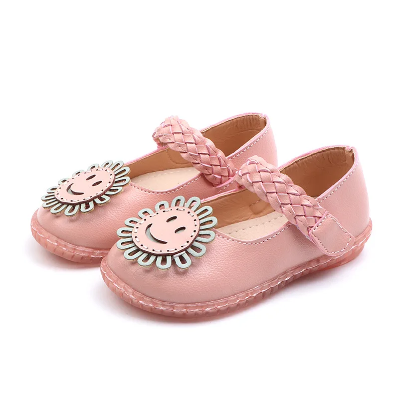 Кожаная обувь для девочек вечерние туфли с цветами принцессы детей детская на