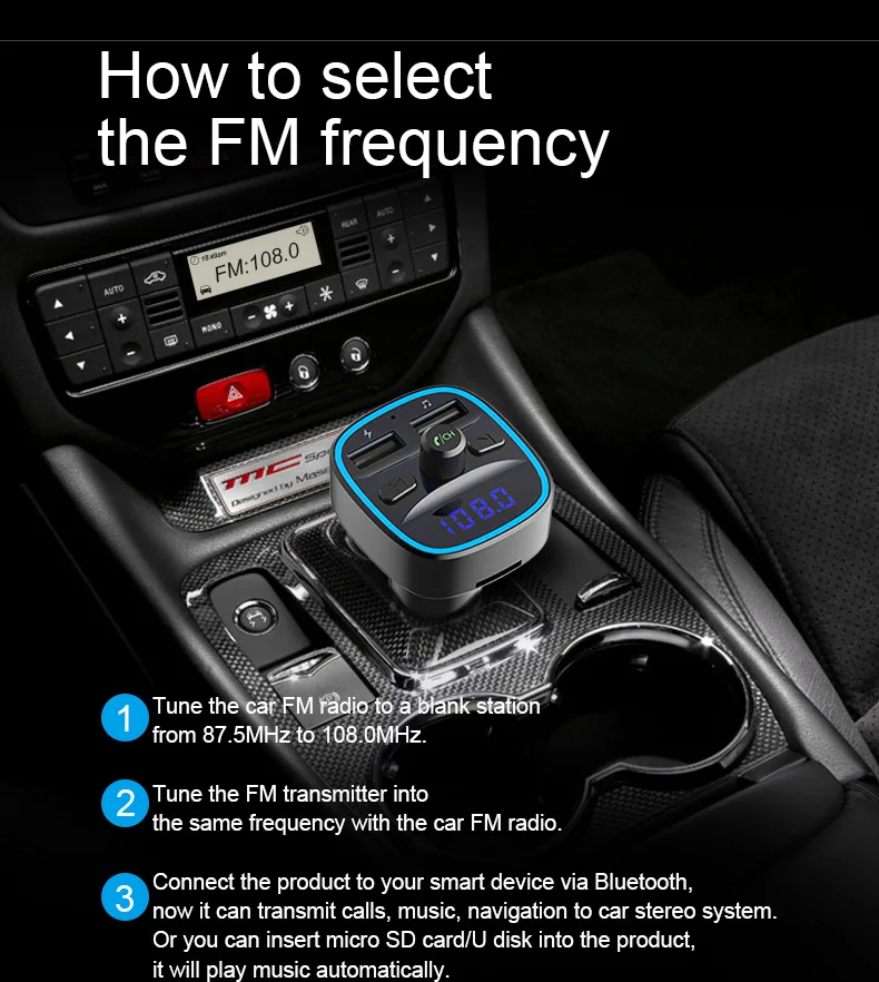 CDEN Автомобильный mp3 музыкальный плеер Bluetooth 5,0 приемник fm-передатчик двойной USB Автомобильное зарядное устройство U диск TF карта музыкальный плеер без потерь