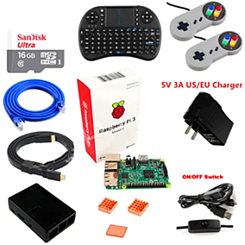 Raspberry Pi 3 1 ГБ эмуляционная станция с медиа центром Kodi 16 карта Micro SD|raspberry pi 3|raspberry pipi