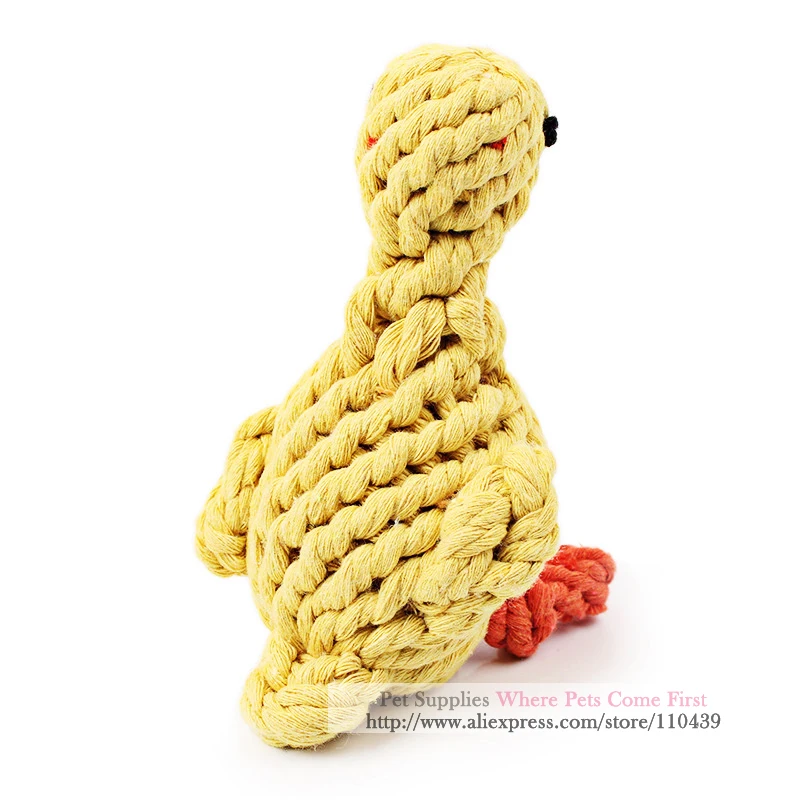 Игрушка хлопковая Веревка Тканые игрушки милая утка щенок животное зубы укуса