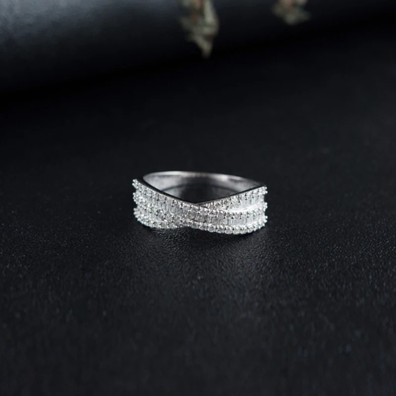 Aazuo 18 K ювелирные изделия из белого золота настоящая лестница Алмаз Мода X кольцо подарок для женщин коробки для украшений с подсветкой Рождественский подарок Au750