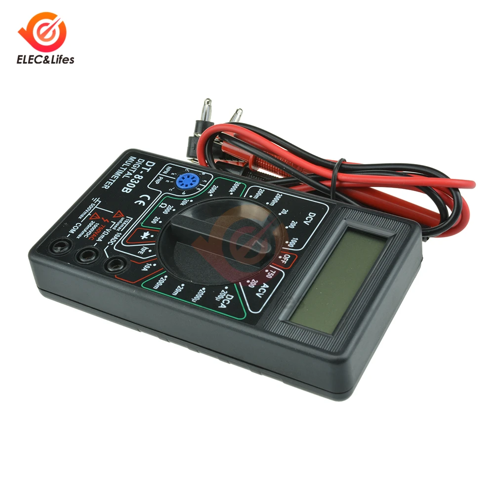 DT830B AC/DC Напряжение ЖК дисплей Цифровой мультиметр 750/1000V Вольтметр Амперметр Ом