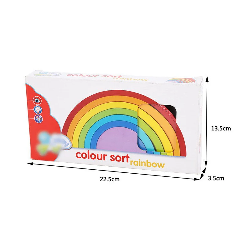 

7 PCS / wooden toys creative rainbow building blocks children early childhood education toys arc children gifts