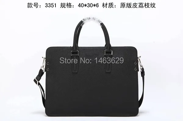 Business men briefcase soft leather and litchi 100% genuine luxury mens handbags+free shipping | Багаж и сумки