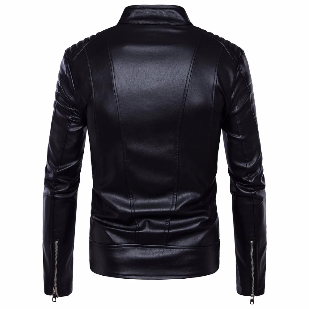 

Boutique Punk Men's Leather Jackets Coats Male Multi-Ziper Veste En Cuir Homme German Motorcycle Leather Jacket Men Spring Autum