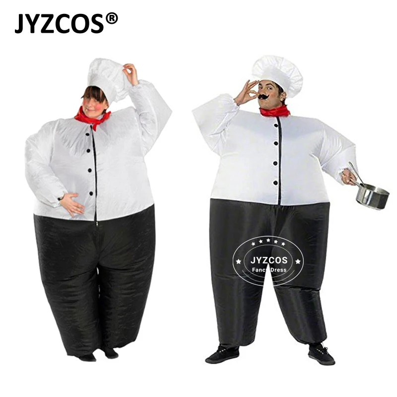 JYZCOS надувной костюм большой шеф-повара Ресторан Пурим Хэллоуин карнавальные вечерние маскарадные костюмы для женщин и мужчин одежда для взрослых