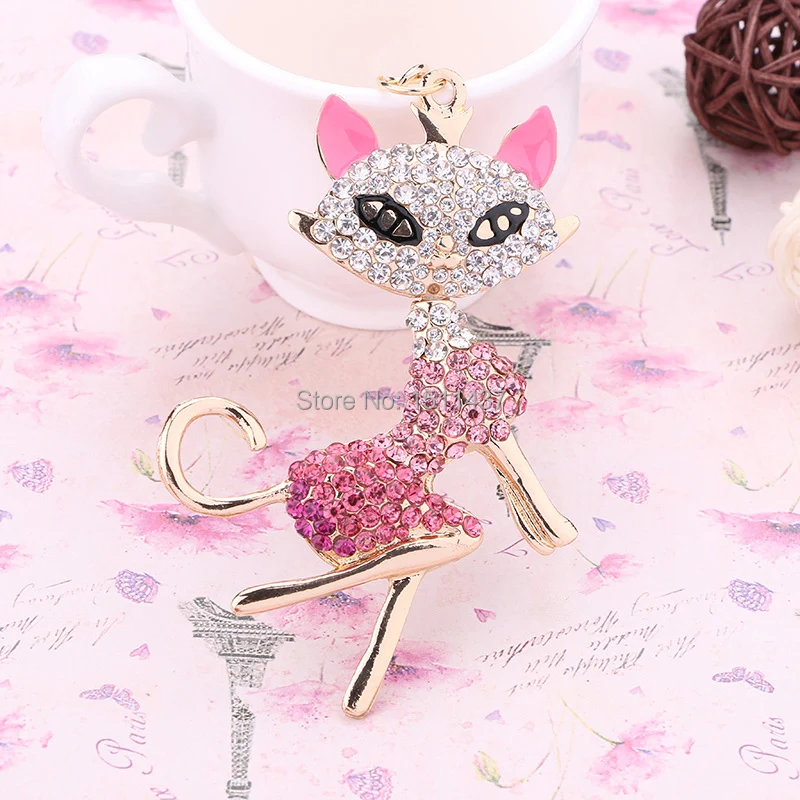 Fashion Trinket Creative Crystal Coquettish Fox Car Key Chain Ring Holder llaveros Charm Women Casual Bag Accessories Gift R128 | Украшения