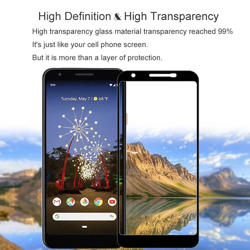 Закаленное стекло для Google Pixel 3A 5 60 дюйма 2 шт. полное покрытие защита экрана