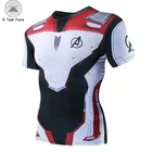 Мстители 4 Endgame Quantum War 3D печатные футболки Мужская компрессионная рубашка Железный человек Косплей Костюм короткий рукав топы для мужчин 4XL