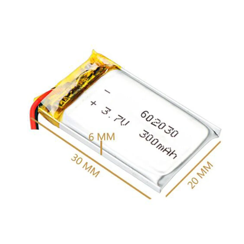 300mAh 3,7 V 602030 литиевая полимерная аккумуляторная батарея для Bluetooth спикера MP3 MP4 Смарт-часы беспроводная карта селфи-палка