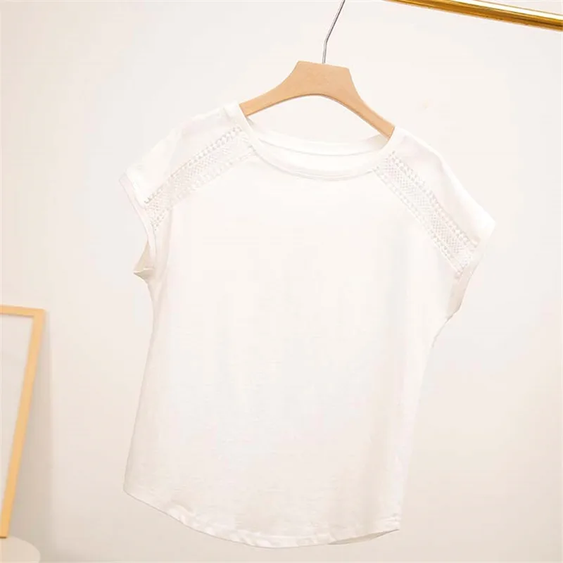 5XL хлопковые топы летняя блузка рубашка Корейская 2019 повседневная короткая рукав