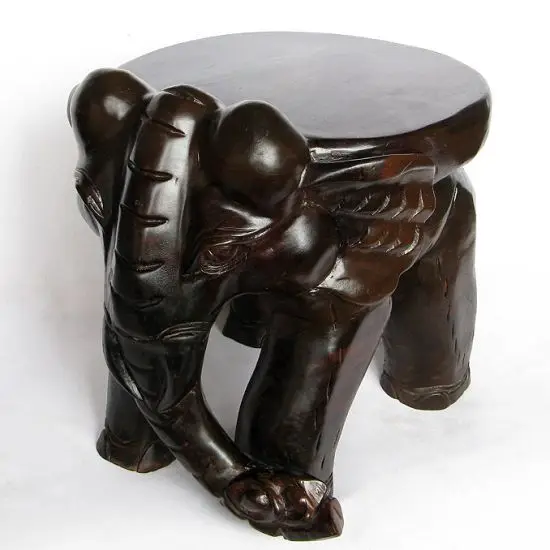 

V Gallery] mahogany elephant carved wooden stool vegetarian like ornaments mahogany crafts 30 bench