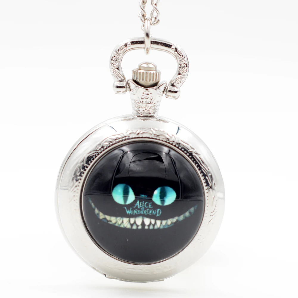 Мужские и женские кварцевые карманные часы Alice in Wonderland с подвеской в виде
