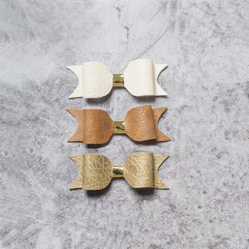 Teens Leather Bows Knot Hair Clips Girls Infant Cute Baby Big Bow Kids Clip Pin Accessories | Детская одежда и обувь