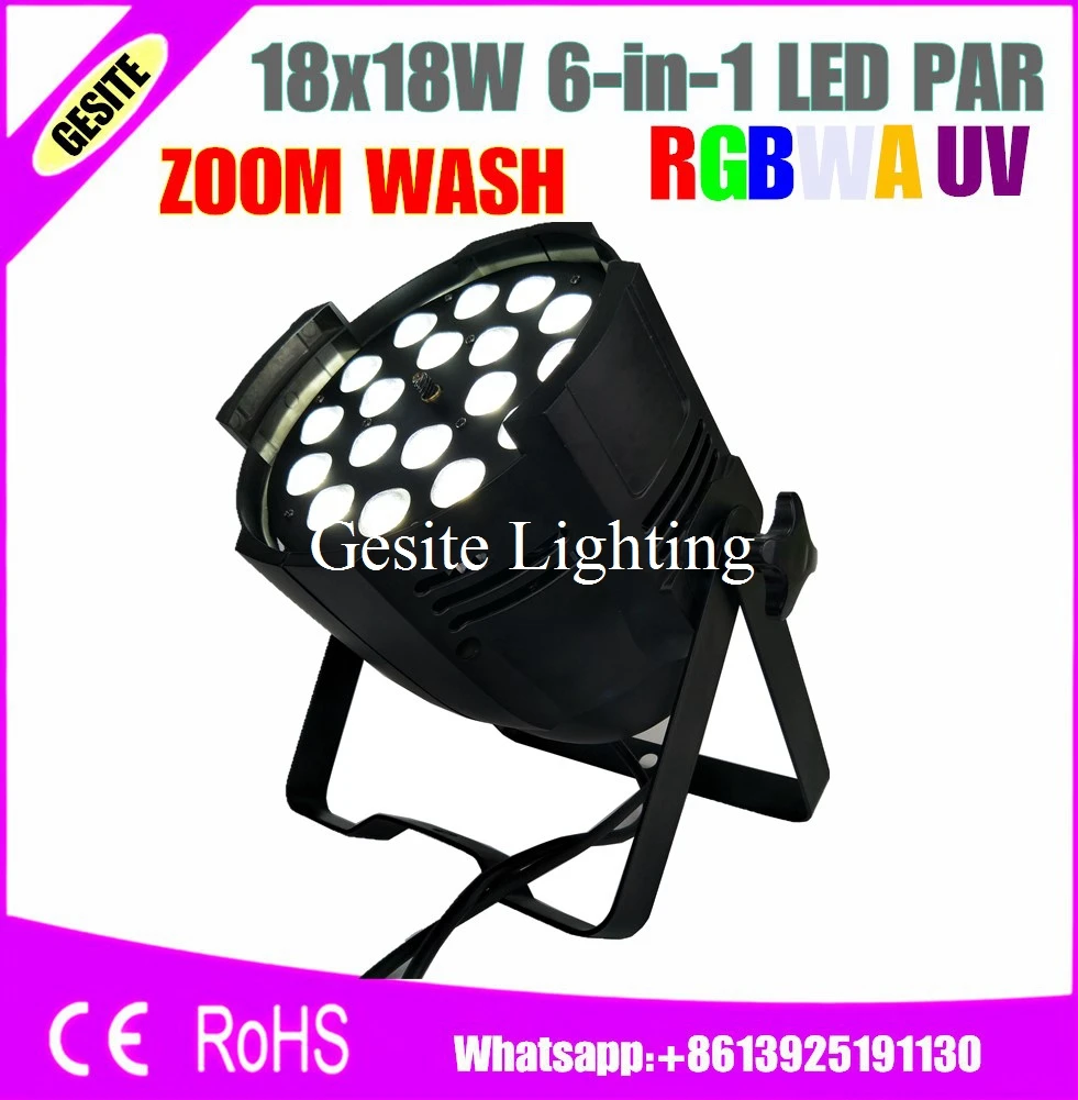 2 шт./лот 18 шт Вт 6в1 Крытый зум профессиональное dj оборудование LED par RGBWAY|led par|dj