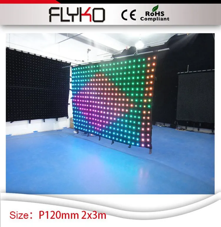 indoor p12cm 2*3m stage flexible cloth jd booth led video curtain | Освещение