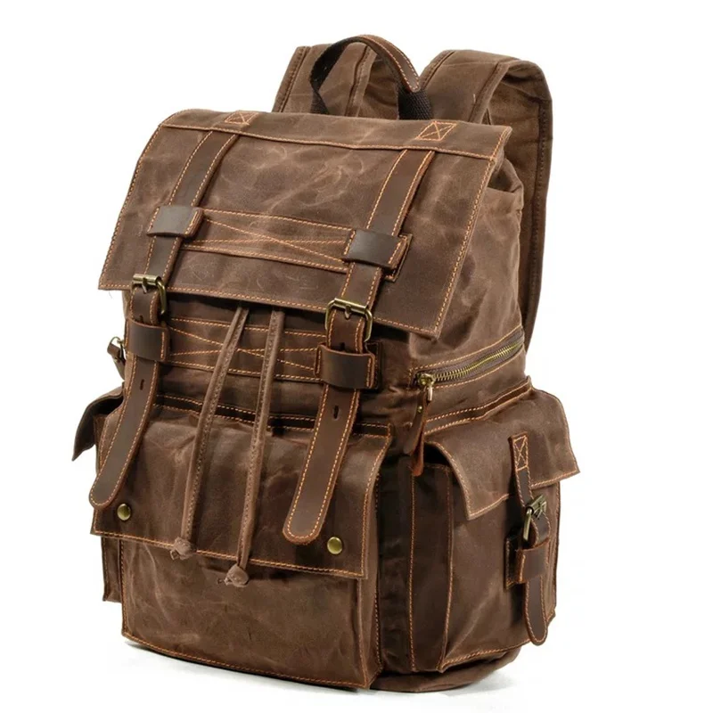 Винтажный холщовый рюкзак для мужчин водонепроницаемые школьные ранцы ноутбука