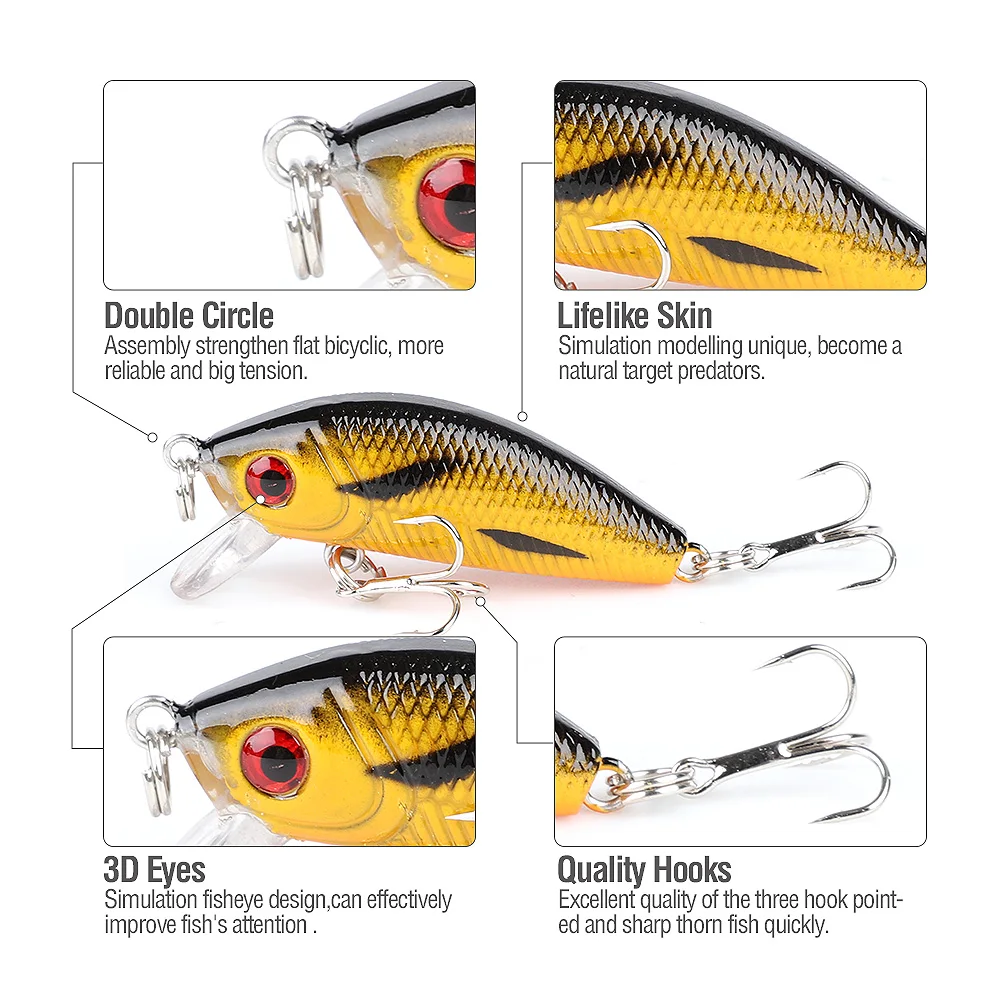 Воблер DONQL приманка в виде гольяна искусственная пластиковая жесткая плавающая