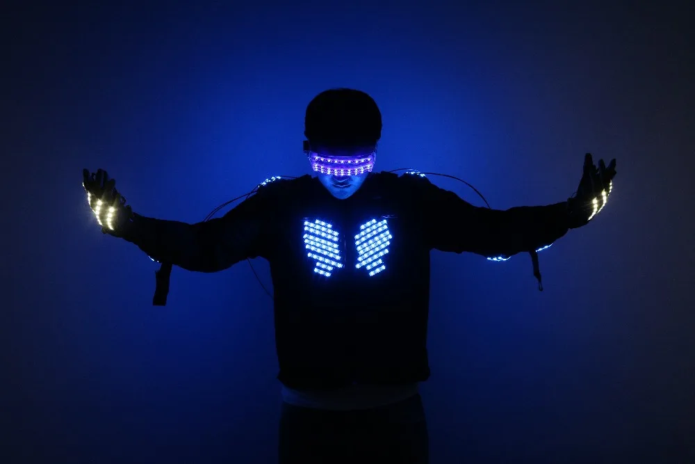 Бесплатная доставка Синяя юбка-пачка со светодиодной подсветкой робот Одежда