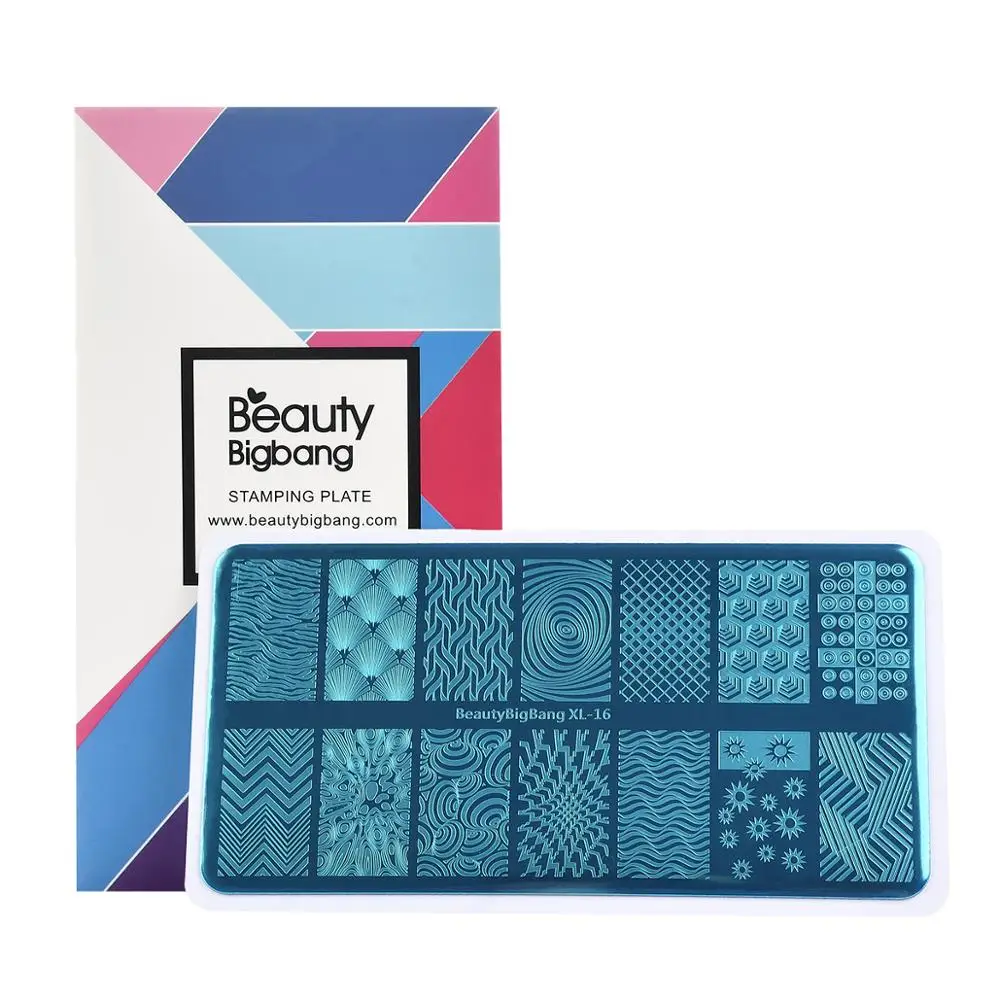 BeautyBigBang штампованные пластины с геометрическими узорами в полоску дизайн ногтей