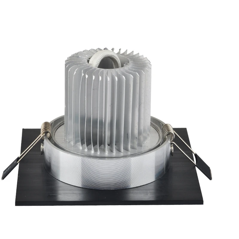 Квадратная Серебристая/черная светодиодная утопленная потолочная лампа с