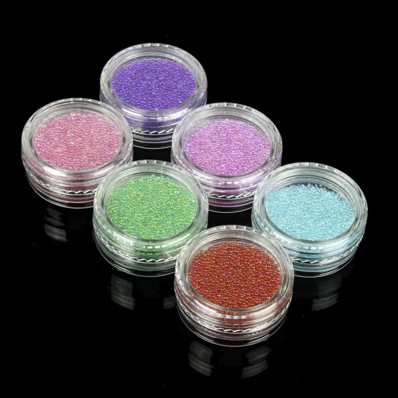 6 шт./компл. прозрачные Красочные смешанные трендовая Икра 3D стекло штифт бусины