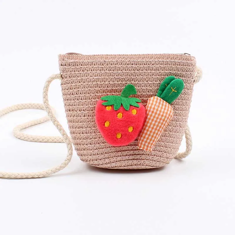 Модная Летняя Детская сумка через плечо для девочек милая соломенная