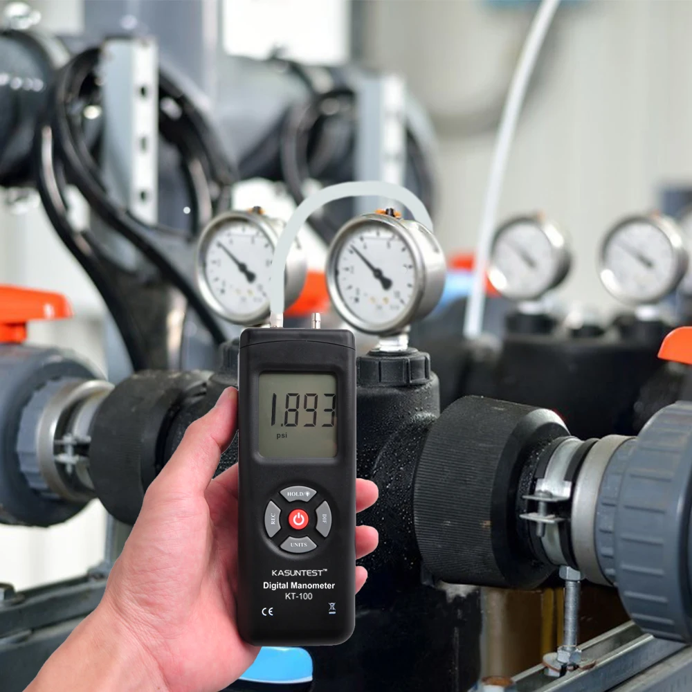 KASUNTEST профессиональный двойной вход Цифровой манометр воздуха метр давления