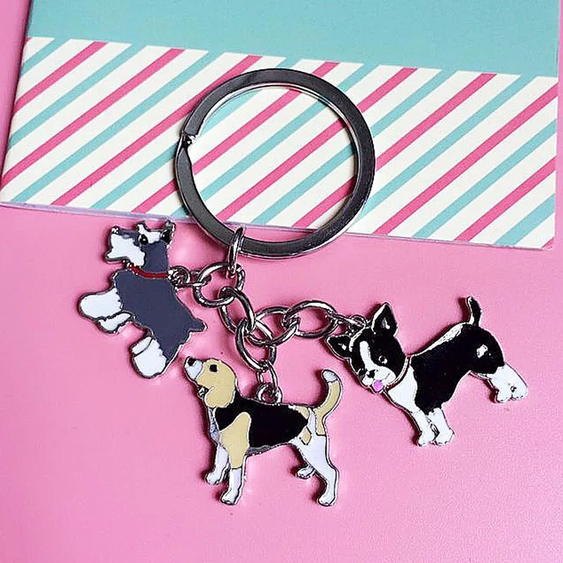 DIY лучший друг Pet брелки с собаками тег ключ Чау бульдог Хаски таксы Чихуахуа Брелки для женщин/мужчин подарки оптом