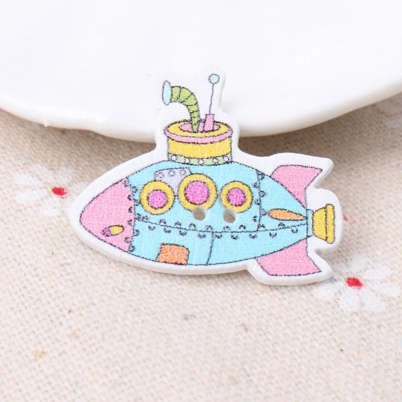 Разноцветные Подводные узоры diy деревянные пуговицы Botones аксессуары ручной