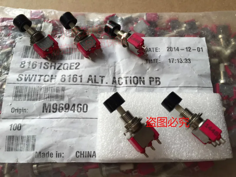 Оригинальный новый 100% 8161SHZQE2 самоблокирующийся переключатель SPDT Кнопка открытия