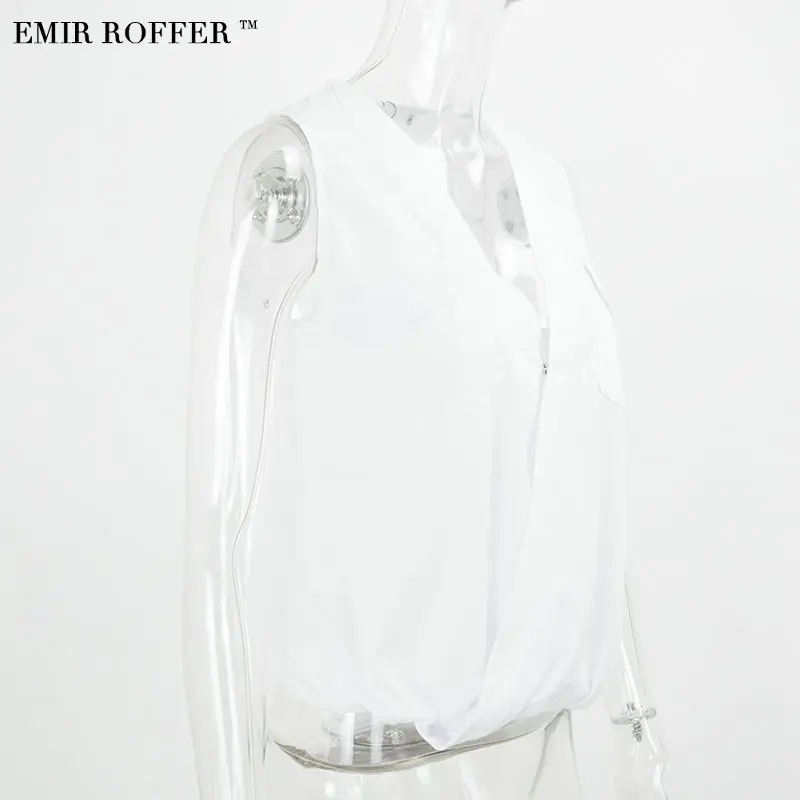 Фото EMIR ROFFER Лето 2018 бренд Femme сексуальный топ Женская футболка с v образным вырезом без EMIR ROFFER Лето 2018 бренд Femme сексуальный топ Женская футболка с v образным вырезом без