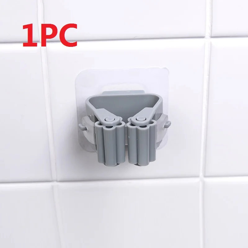 Gray 1pc Креативный держатель для швабры, подвесной держатель для швабры, настенный держатель для швабры, домашний крюк для швабры, стойки для кухни и ванной комнаты, Органайзер - Цвет: Gray 1pc