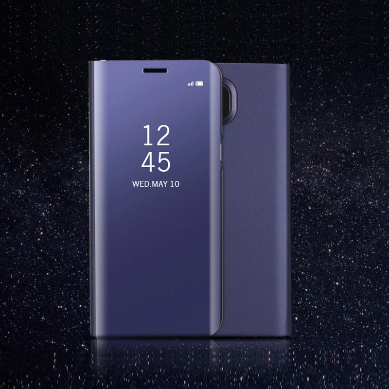 Роскошный флип-чехол для samsung Galaxy J7 Neo Nxt Core Max Pro Plus Prime EU Smart View кожаный зеркальный полный Чехол