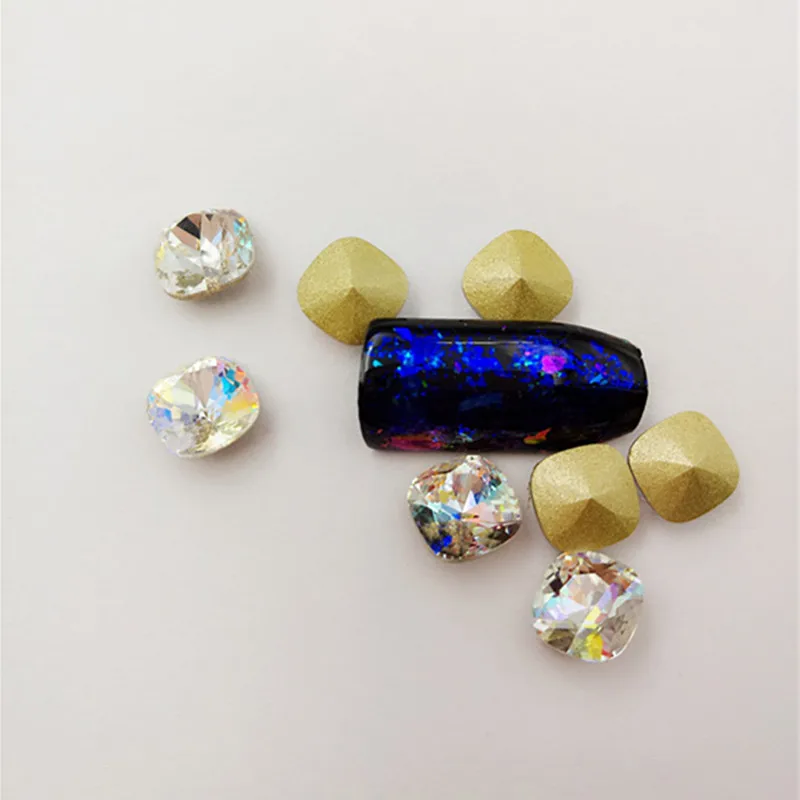 

10Pcs 3D Crystal Clear AB Square Shape Nail Art Decorations Glass Shining Fingertip Decoration For Manicure Stickers Supplies