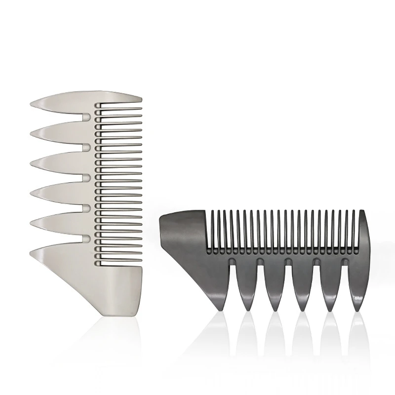 High Quality Wide Tooth Metal Beard Stainless Steel Hair Comb Double-sided Oil Head Barber P1 | Красота и здоровье