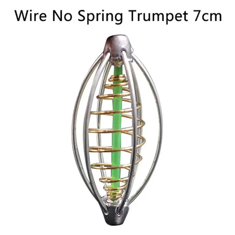 Without spring 7cm Рыболовный крючок устройство гнезда из нержавеющей стали приманка пусковая клетка - Цвет: Without spring 7cm