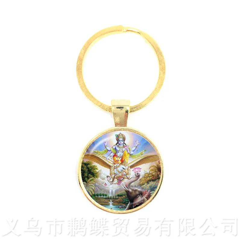 

2018 New Ganesh Chaturthi Fashion Keychains For Men Women Lucky Jewelry Christmas Gift Glass Dome Mandala Indian Jewelry Gi