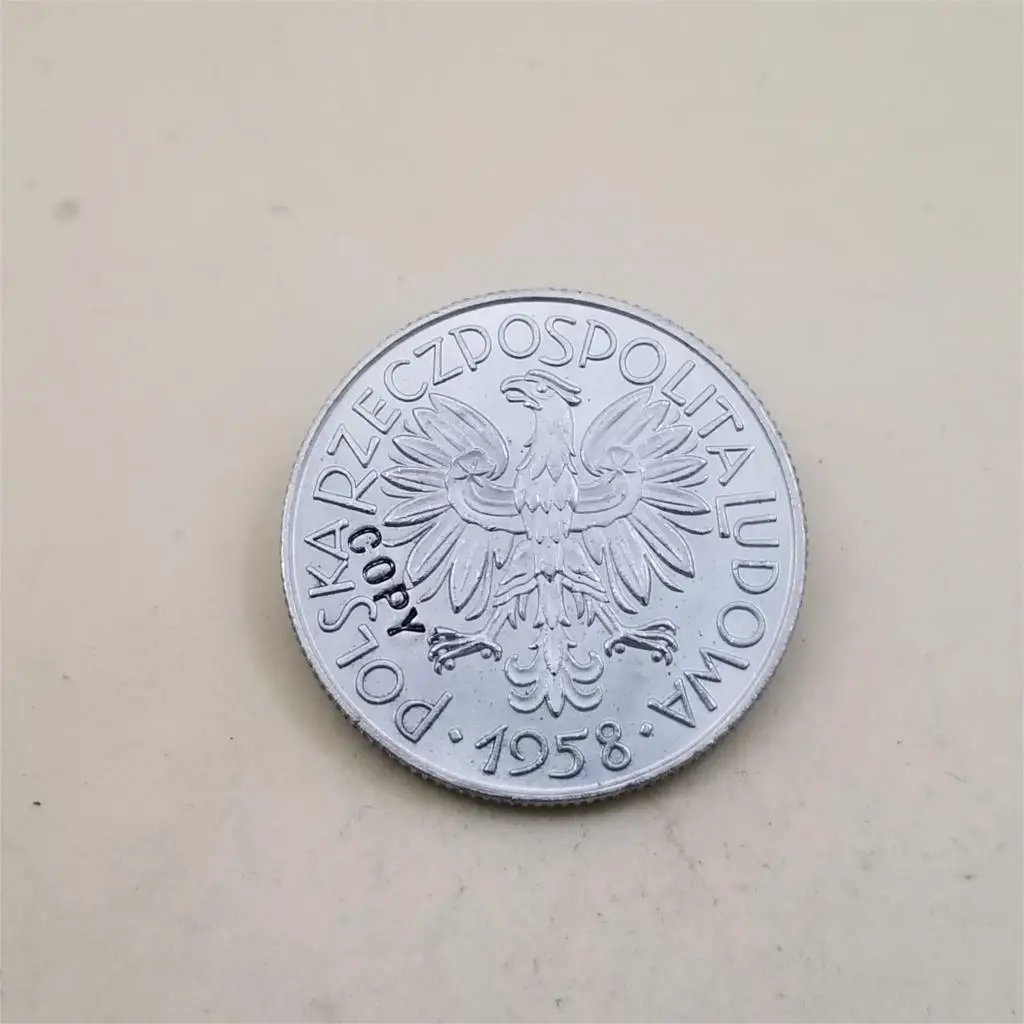 Копия 1958 Poland 1 Zloty (листья дуба Пробный удар) копия из никеля монеты памятные