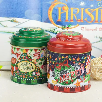 2 шт. Рождественская Жестяная Коробка органайзер для хранения чая коробка