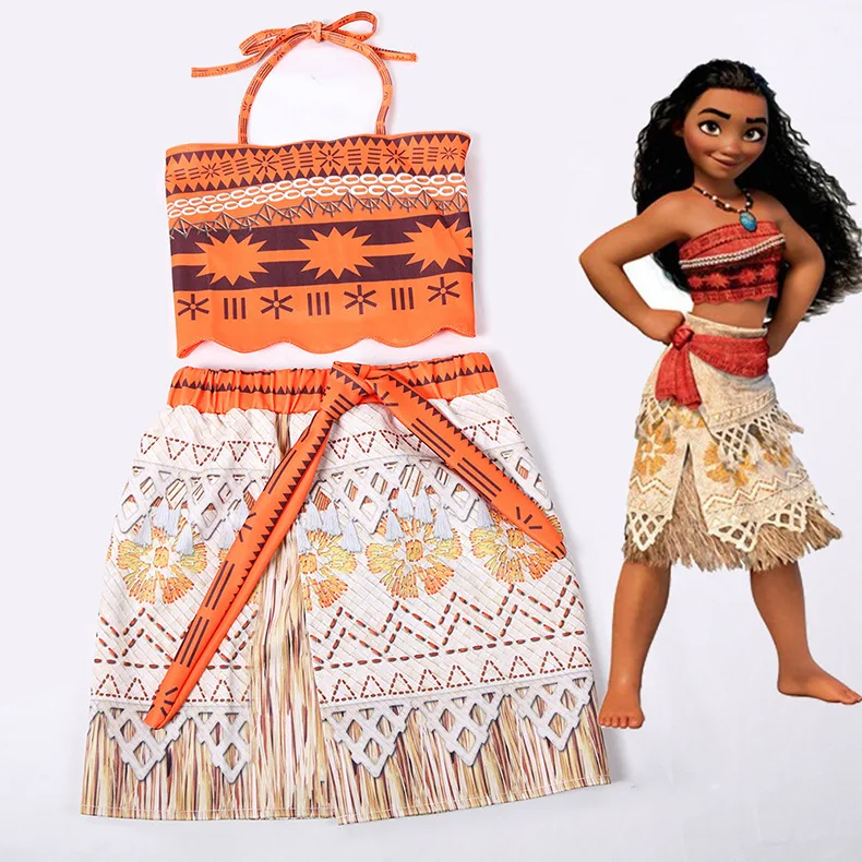 

Movie Princess Moana Wig Costume for Kids Maui Princess Cosplay Costume Children Christmas Costumes Party Adult Dress