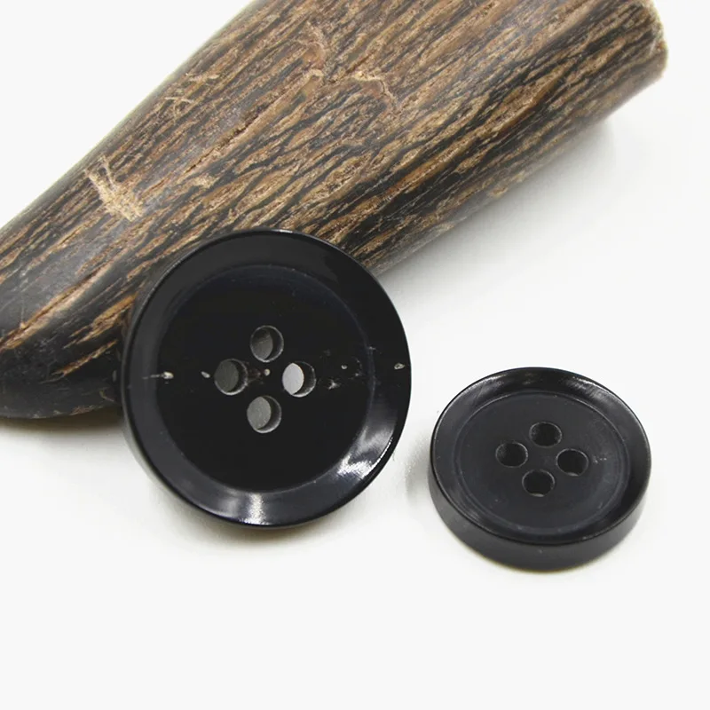 Высокое Качество натуральные коричневый черный настоящий рог буйвола кнопка