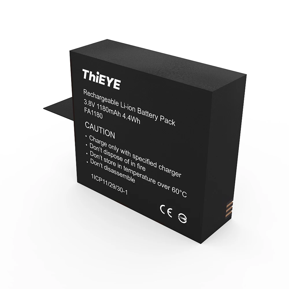 V6 / V5s Батарея для ThiEYE 1180 мА/ч литий Перезаряжаемые экшн Камера аксессуары спорта
