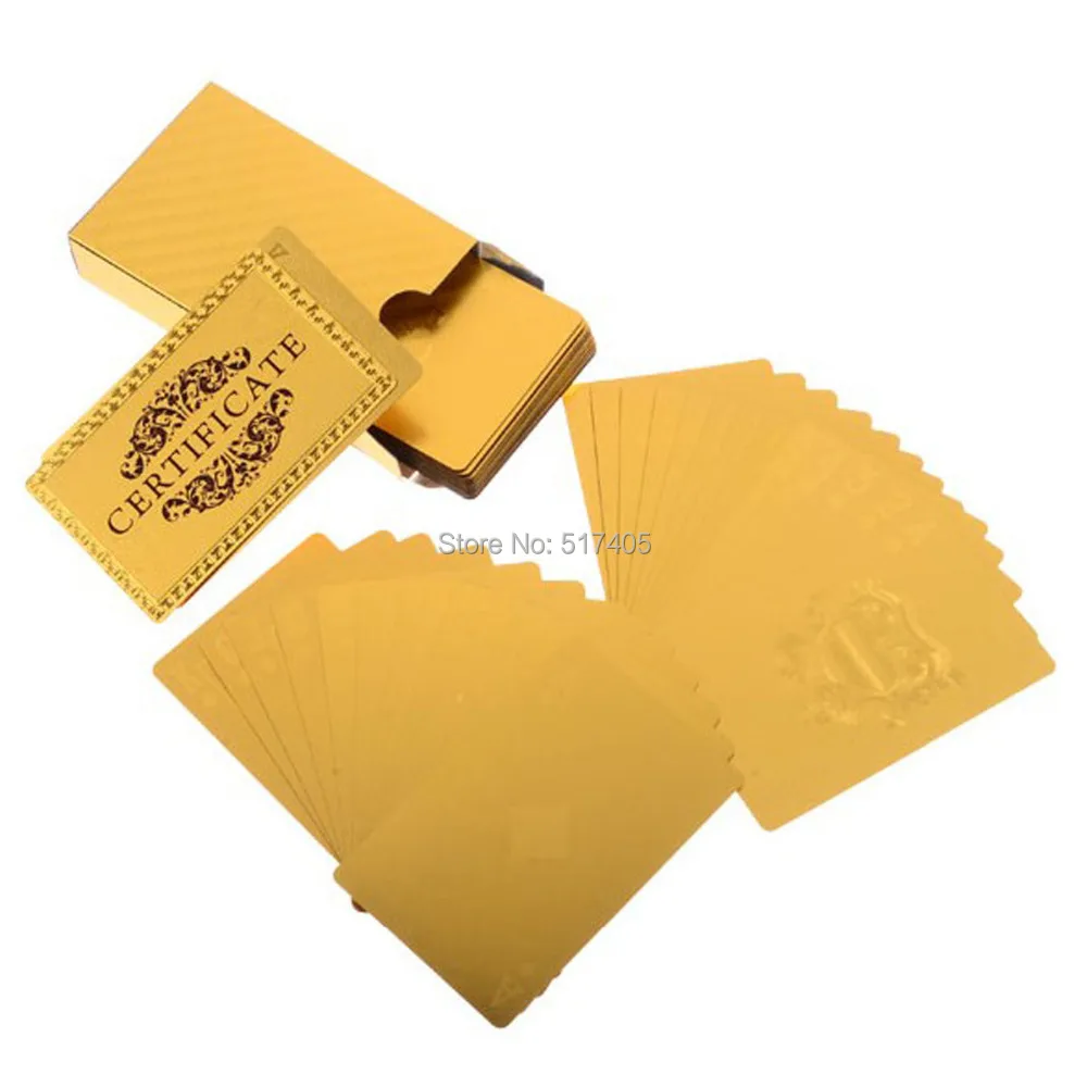 Bestmaple 24K Gold Foil Poker Playing Cards Deck with Box Free Shipping | Спорт и развлечения