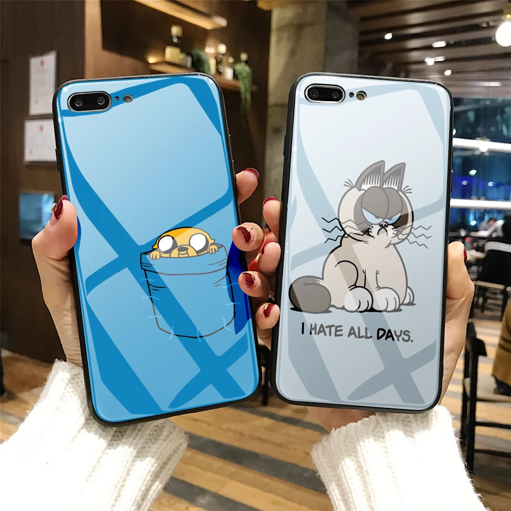 DIY мультяшный чехол из закаленного стекла для телефона с Микки Маусом для iPhone 7 8X6 6S Plus, Капа, чехол s, индивидуальная крышка телефона для iPhone XS MAX XR