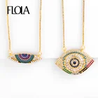 Ожерелье FLOLA Турецкий Дурной глаз, разноцветное недорогое ожерелье-цепочка с подвесками, ювелирные изделия, длинная цепочка на шею ожерелья, ожерелья