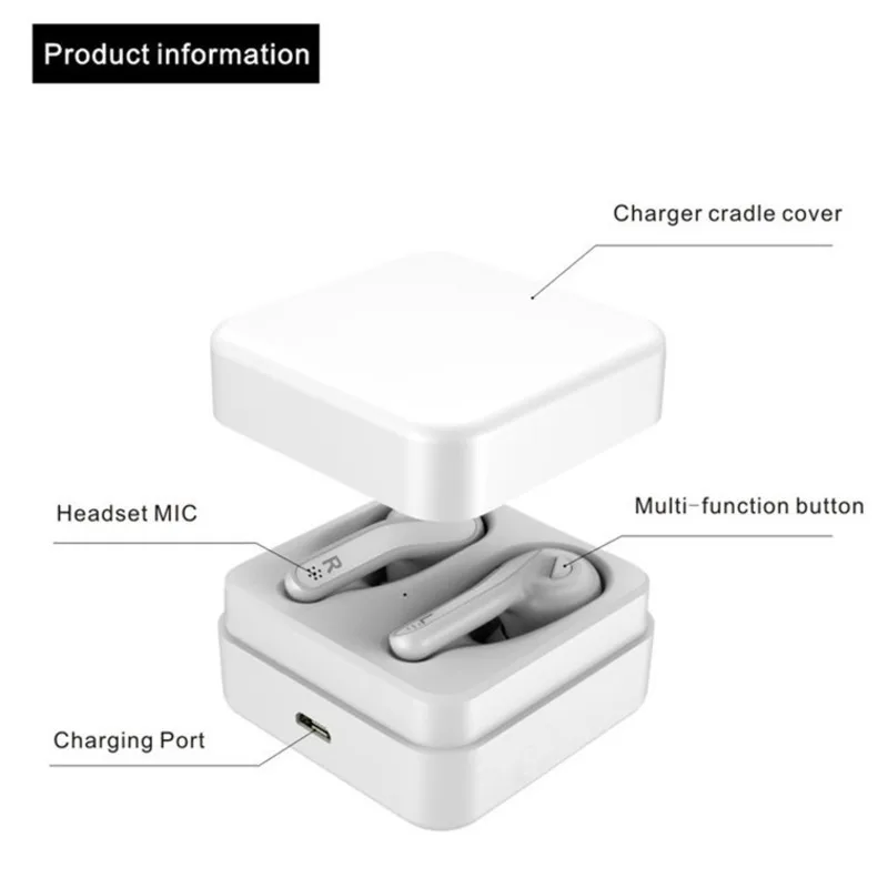 5.0 Really Wireless Sports Waterproof Bluetooth Headset Tws Bring Charge Warehouse Stereo Music Earbud Earphonet With Mic Eh* |