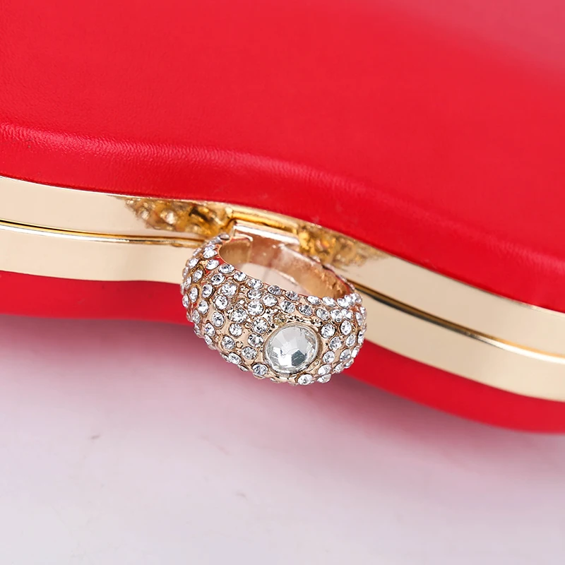 Черные и красные сумки в форме сердца для женщин роскошные вечерние дамские