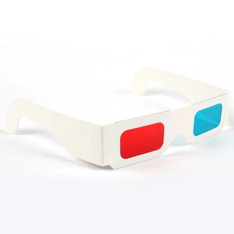 300 шт. новейшая бумажная оправа 3D очки красного синего/голубого цветов